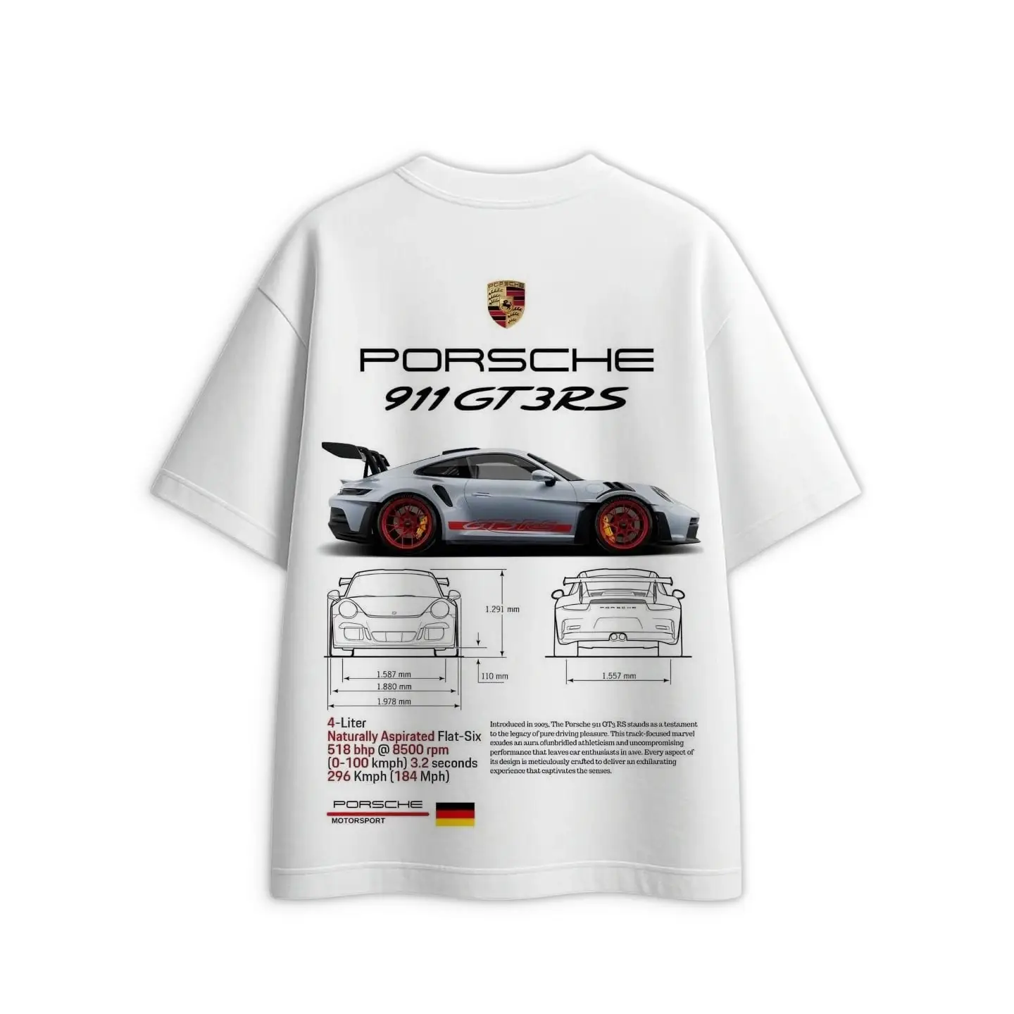 Porsche 911 GT3 RS Heavyweight Oversized T-Shirt