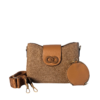 Infinity Textured PU Leather Half Moon Crossbody Bag