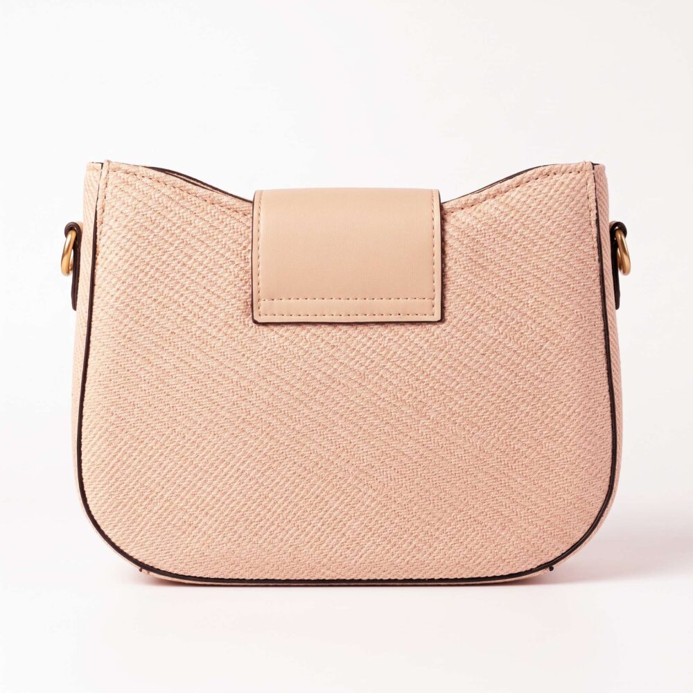 Infinity Textured PU Leather Half Moon Crossbody Bag