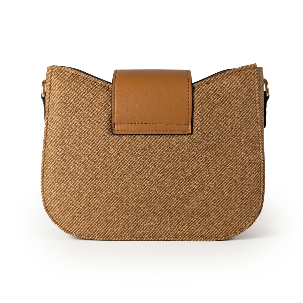 Aurelia Gold-Trim Woven Half Moon Crossbody Bag