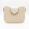 Aurelia Gold-Trim Woven Half Moon Crossbody Bag