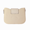 Aurelia Gold-Trim Woven Half Moon Crossbody Bag