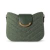 Aurelia Gold-Trim Woven Half Moon Crossbody Bag