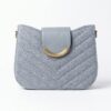 Aurelia Gold-Trim Woven Half Moon Crossbody Bag