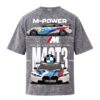 BMW Series - "M4 GT3" Oversized Acid Wash T-Shirt for Men