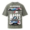 BMW Series - "M4 GT3" Oversized Acid Wash T-Shirt for Men