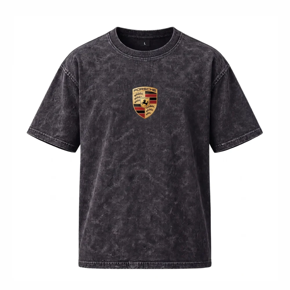 Porsche Series - "911 GT3 RS" Oversized Acid Wash T-Shirt for Men