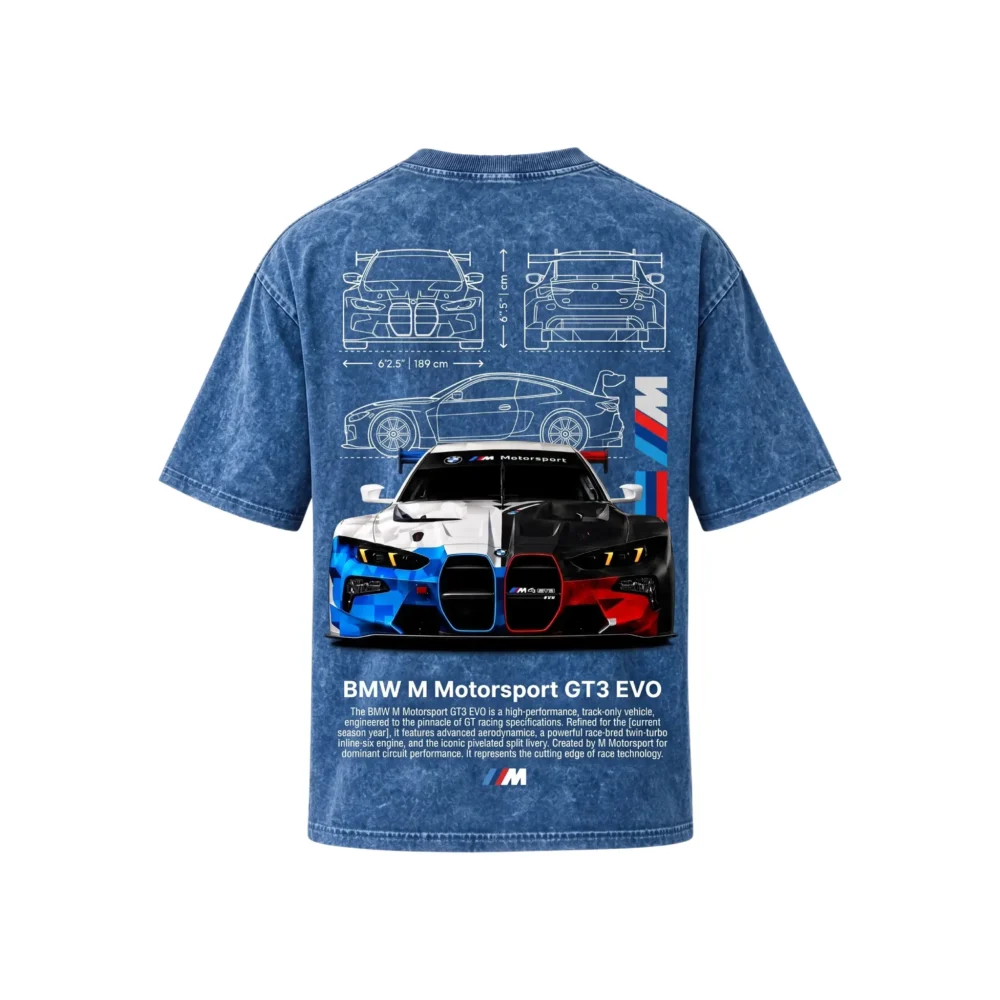 BMW Series - "GT3 EVO" Oversized Acid Wash T-Shirt for Men