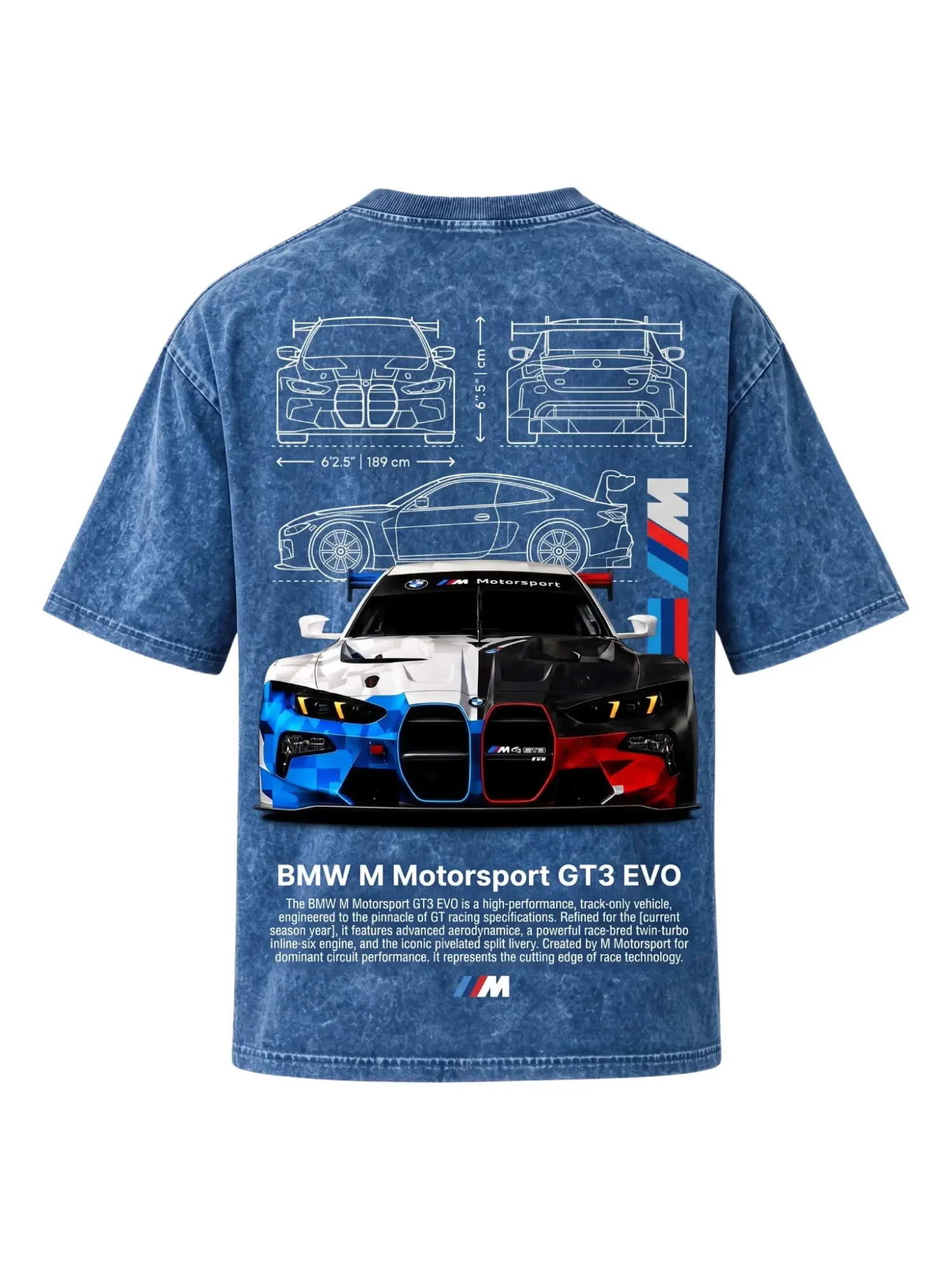 BMW Series - "GT3 EVO" Oversized Acid Wash T-Shirt for Men