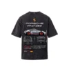 Porsche Series - "911 GT3 RS" Oversized Acid Wash T-Shirt for Men