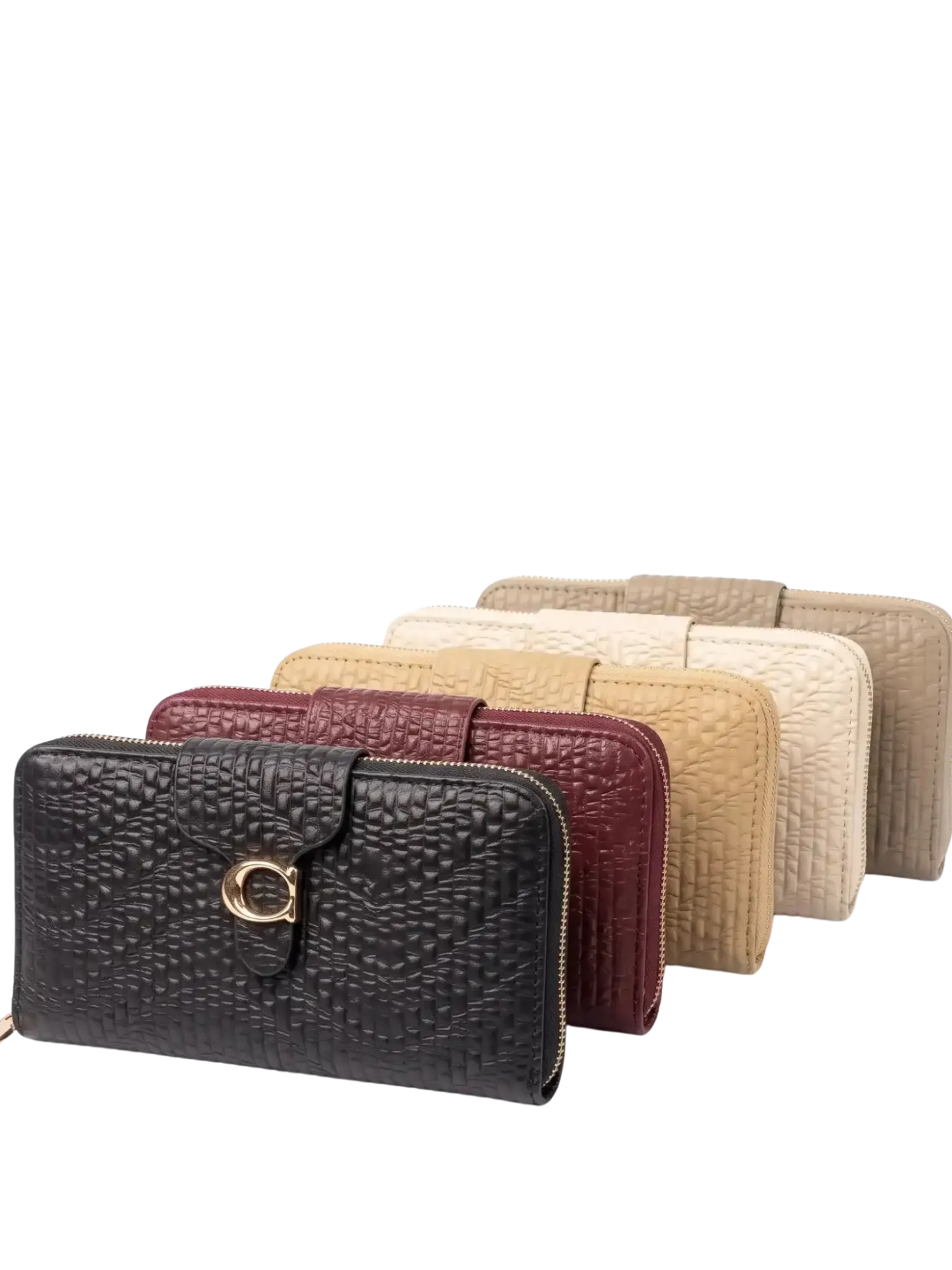 Celeste Dual Zip Textured PU Leather Ladies Wallet