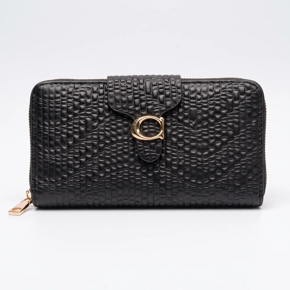 Celeste Dual Zip Textured PU Leather Ladies Wallet