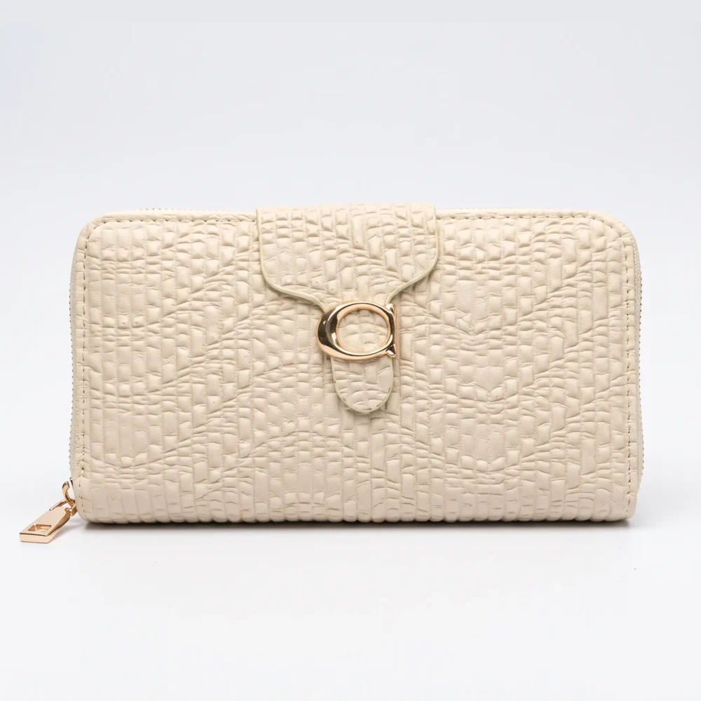 Celeste Dual Zip Textured PU Leather Ladies Wallet