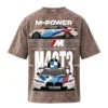 BMW Series - "M4 GT3" Oversized Acid Wash T-Shirt for Men
