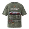 Porsche Series - "911 GT3 RS" Oversized Acid Wash T-Shirt for Men