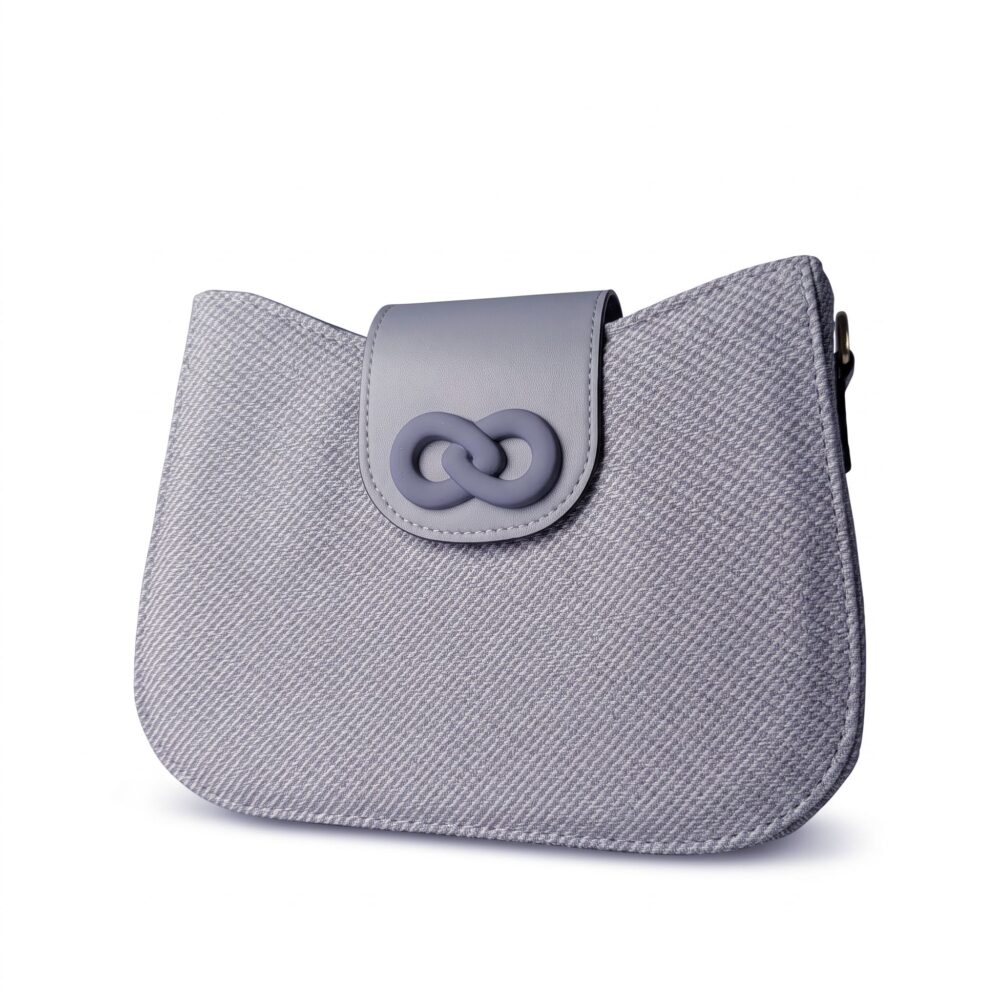 Infinity Textured PU Leather Half Moon Crossbody Bag