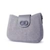 Infinity Textured PU Leather Half Moon Crossbody Bag