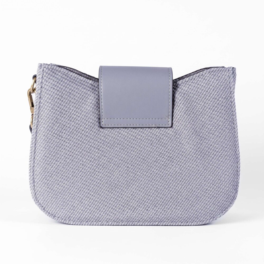 Infinity Textured PU Leather Half Moon Crossbody Bag