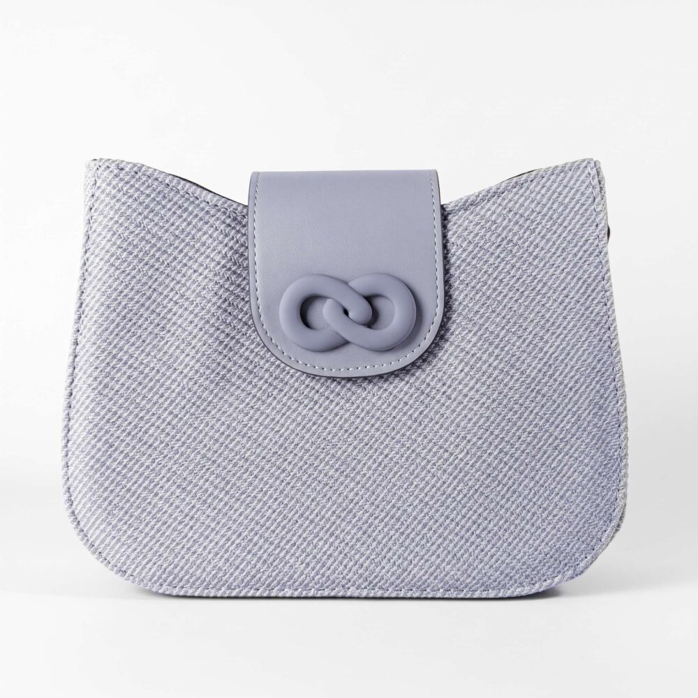 Infinity Textured PU Leather Half Moon Crossbody Bag