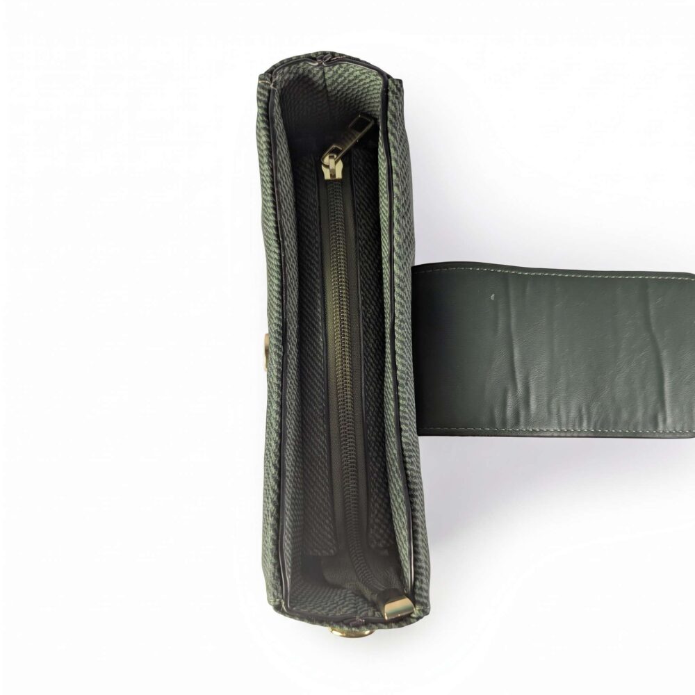 Infinity Textured PU Leather Half Moon Crossbody Bag