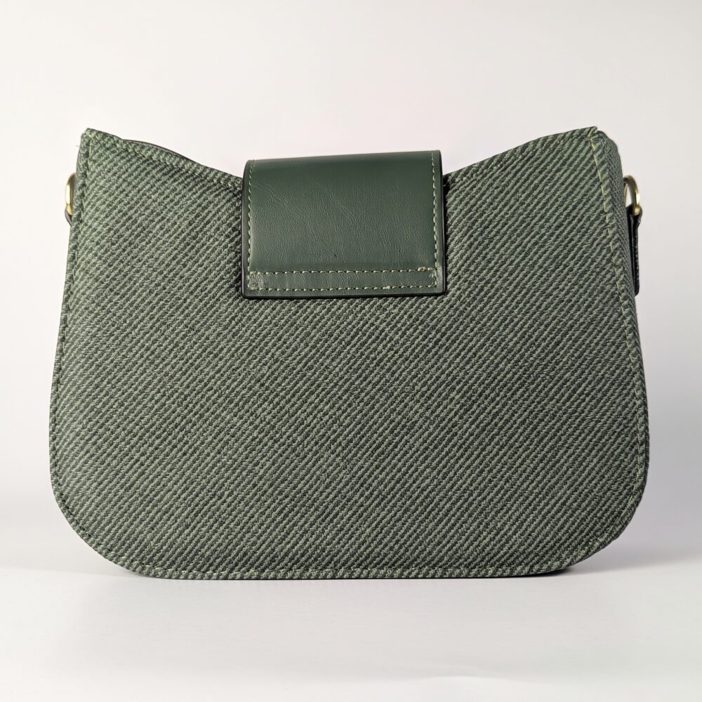 Aurelia Gold-Trim Woven Half Moon Crossbody Bag