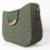 Aurelia Gold-Trim Woven Half Moon Crossbody Bag