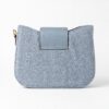Aurelia Gold-Trim Woven Half Moon Crossbody Bag