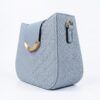 Aurelia Gold-Trim Woven Half Moon Crossbody Bag