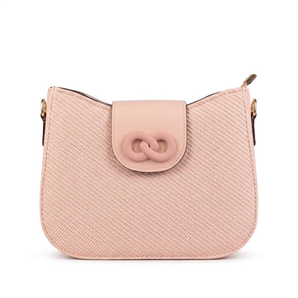 Infinity Textured PU Leather Half Moon Crossbody Bag