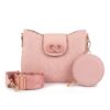 Infinity Textured PU Leather Half Moon Crossbody Bag