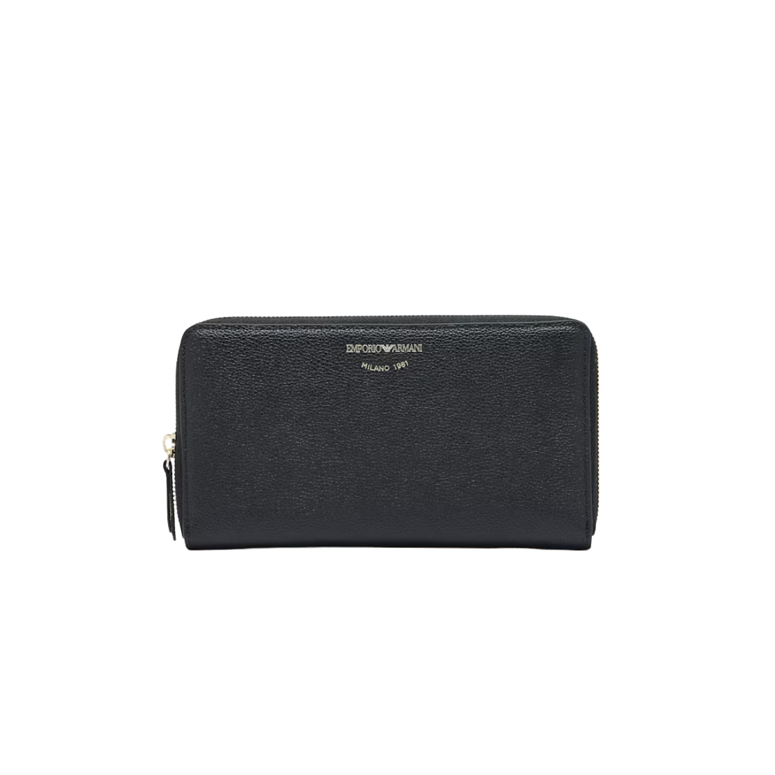 EMPORIO ARMANI Wallet in pebbled leather with a zip around closure