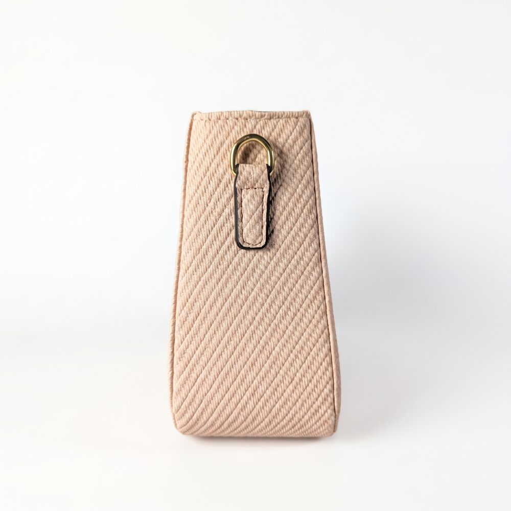 Aurelia Gold-Trim Woven Half Moon Crossbody Bag