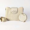 Infinity Textured PU Leather Half Moon Crossbody Bag