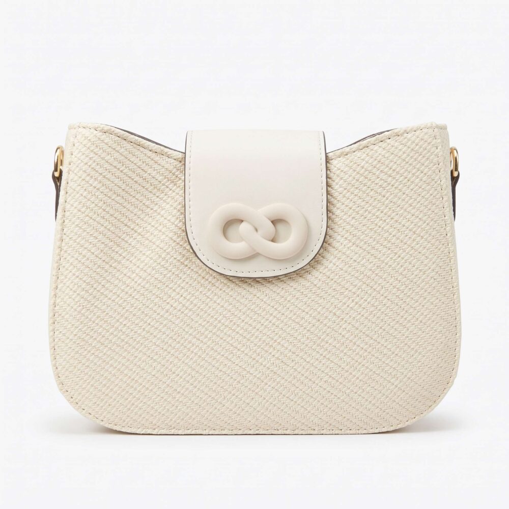 Infinity Textured PU Leather Half Moon Crossbody Bag